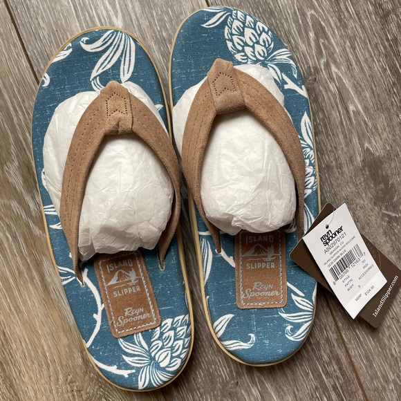 NWT Reyn Spooner Island Slipper Aloha Welcome Sandals Flip Flops - Men’s Size 7 - Picture 6 of 7